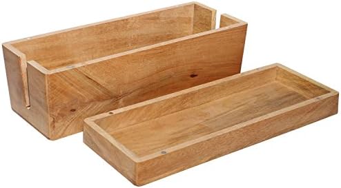 Winmaarc Handmade Wooden Cord - Cable Management Box 13x5 Inches