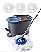 Simpli-Magic 79461 Commercial Grade Stainless Steel Spin Mop System with Replacement Microfiber Mop Head – Walkable with Wheels