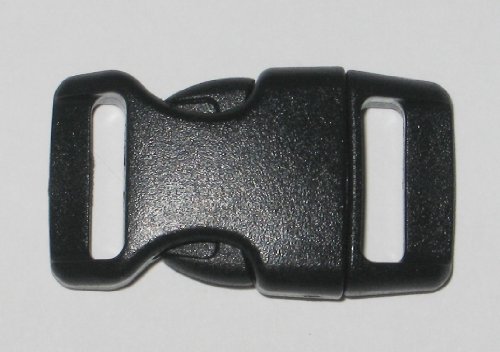 5/8" Contoured Side Release Buckles for Paracord Bracelets Multiple Color and Quantity (black, 10 pack)
