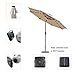 C-Hopetree 9 Foot Solar Patio Market Umbrella for Outdoor, with 32 Solar Rechargable LED and Central LED Hub Light, Auto Tilt, 250gsm Canopy, Beige