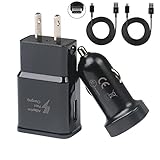 Adaptive Fast Charger for Samsung Galaxy S8/Note8/S8 Plus, Vlio USB Type C Fast Charging Kit (Wall Charger + Car Charger + 2 x Type C USB Cable 4 Feet)