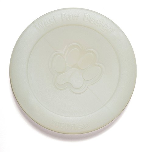 West Paw Zogoflex Zisc Durable Dog Frisbee Nearly Indestructible Flying Disc Dog Toy, 100% Guaranteed Tough, It Floats!, Made in USA, 6.5-Inch Small, Glow
