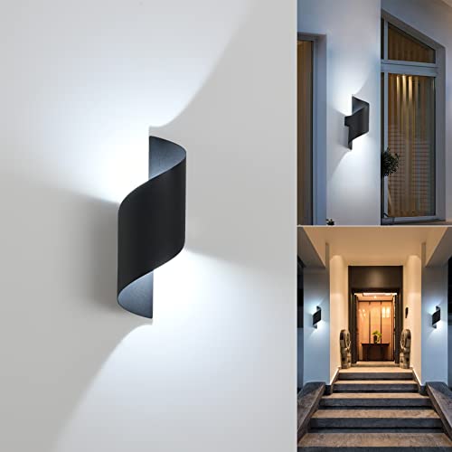 10W IP65 Waterproof 6000K Cool White LED Wall Light for Garden Balcony Living Room