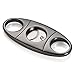 ALASKA BEAR® - Gunmetal Cigar Cutter Stainless Steel Guillotine Double Cut Blade in Black Gift Pouch, Black