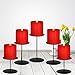 smtyle Red Candles Flickering with Remote for Room Decor Realistic Flameless Bright Light Control Timer Battery Operated 3x3 in Set of 5