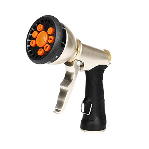 V.C.FORMARK Garden Hose Nozzle Heavy Duty Metal Spray Gun Sprayer Brass 9 Adjustable Patterns for Car Washing,Plants Watering,Pets Shower,Floor Cleaning - Thumbnail 7
