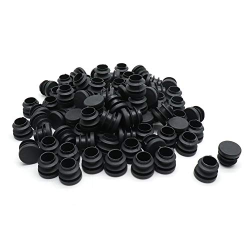 BTMB 100 Pcs Furniture Feet Protectors Round Plastic Tubing Plug End Cap Chair Table Leg Pipe Fence Insert (Dia 16mm/0.63'') - Thumbnail 3