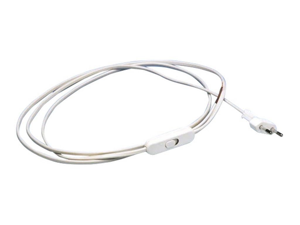 Glowster WHITE MAN.FLAT CABLE+INT+PEG 2 mt WHITE: The ideal cable for safe and efficient connections. Its flat and long design prevents tangles and keeps your space tidy and organized.