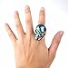 COPAUL Jewelry Biker Men Stainless Steel Large Skull Ring,Rainbow Color,Size 9