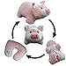 Yzakka Convertible Neck Pillow U Shaped Travel Pillow Stuffed Plush Toy Animal Pig