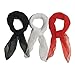 GCFIYPP 1950s Square Chiffon Scarf Sheer Square Neck Head Scarfs for Women,girls,ladies (Black+White+Red)