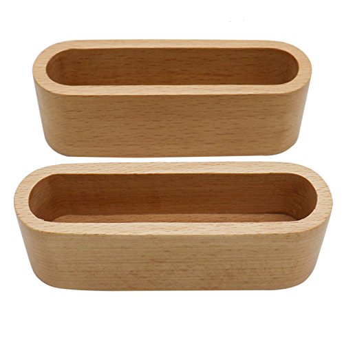 HUELE 2 Pack Wood Business Card Display Holder Wood Card Case for Desk Desktop Business Card Stand for Office Name Card Holder Display Stand for Desk