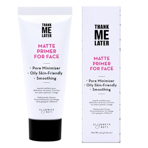 Elizabeth Mott Thank Me Later Face Primer - Mattifying Makeup Base Primer for Shine and Oil Control - Pore Minimizer, Smooths Wrinkles and Fine Lines – Long-Lasting Makeup Gripping Formula, 30g