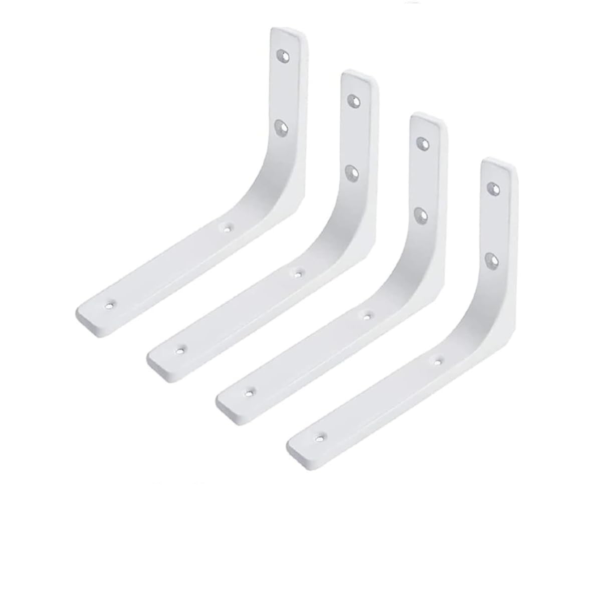YIAGUN Shelf Brackets 100mm*100mm Premium Right Angle Corner Support for Wall Hanging - Heavy-Duty Steel Angle Brackets for Floating Shelves (White 4 Pcs)