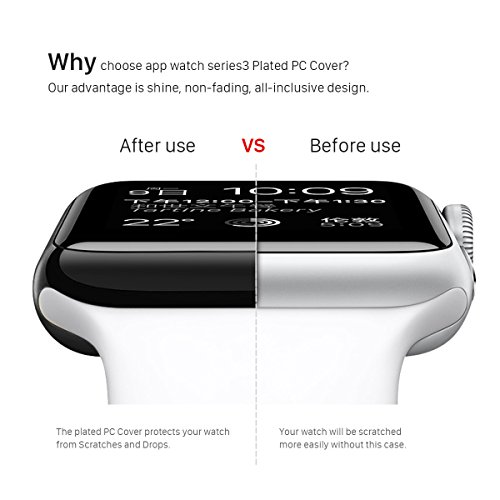 HOCO PC Protective Case for Apple Watch iWatch Series 2 / Series 3 Plating Cover Shell Bumper Case Black-42mm - Thumbnail 4