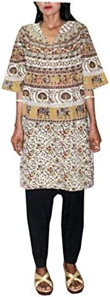 Lakkar haveli Indian Women's Long Top Tunic Girl's Fashion Kurti Multi Color Animal Print Plus Size