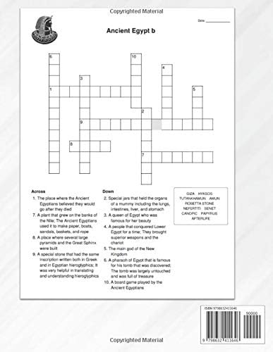 Ancient History Crossword Puzzle Book Archaeology Lover China Egypt Greece Rome Mesopotamia Aztec Maya Inca Funny Unique Activity For Adult Kid Spelling Novelty Gag Gift Large Print Amazon Com Au Books