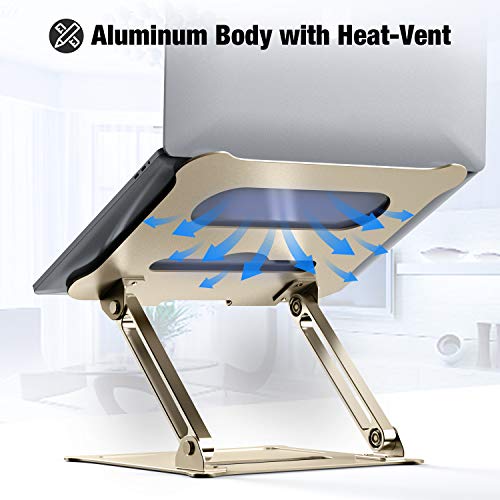 Pannon Adjustable Laptop Stand, Aluminum Computer Riser, Ergonomic