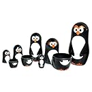 Penguin Nesting Dolls - 6 Matryoshka Penguins - All Hollow To Fit Inside Each Other