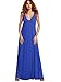 Verdusa Women's Casual Sleeveless Deep V Neck Summer Beach Maxi Long Dress Dress Blue L