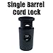 Paracord Planet Single Barrel Black Cord Lock Draw String Toggle Stopper - 5 Pack