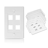 Cable Matters UL Listed 10-Pack 4 Port Keystone Wall Plate (Cat6, Cat5e Ethernet Wall Plate) in White