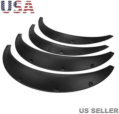 Ljnuanrg 4X Black Universal Fender Flares,Flexible Durable Polyurethane Auto Car Body Kit,Auto Modified Wide Body Wheel Eyebrow Car Off-Road Vehicle Fender (Black)