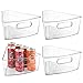mDesign Kitchen Cabinet Lazy Susan Storage Organizer Bin with Front Handle - Small Pie-Shaped 1/8 Wedge, 4