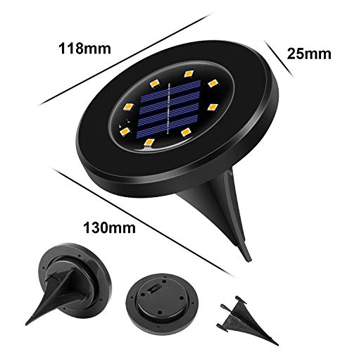 Wilktop Solar Lamp Vloerlamp Zwart Tuin Solar Tuin Solar Lampen Solar Lampen Buiten Waterdicht IP65 Buitenverlichting… - Afbeelding 8