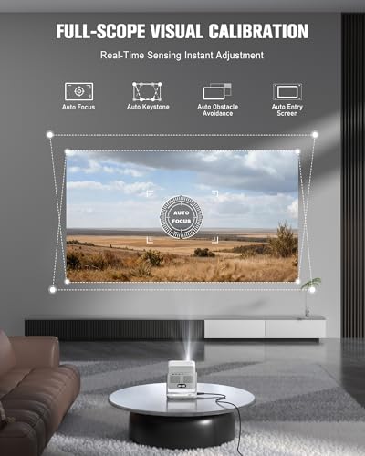 【Flagship Official Licensed Google TV】Smart Outdoor 4K Projector with WiFi and Bluetooth, VOPLLS Projectors with Dolby/Auto Focus, Portable Phone Movie Gaming Wireless Wifi Proyector for Bedroom/Home