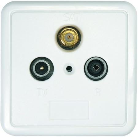 Axing Ssd 2 00 Prise Murale Terminale 3 Sorties Tv Sat Radio Pour Commutateur Multiple Avec Plaque Et Cadre Blanc Amazon Fr High Tech