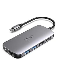Concentrador VAVA 8 en 1 USB C, Adaptador 4K USB C a HDMI con suministro de energía, Puertos USB del lector de tarjetas SD   TF y Puerto Gigabit Ethernet para computadoras portátiles MacBook Air (2018)   Pro, ChromeBook y Windows Tipo C