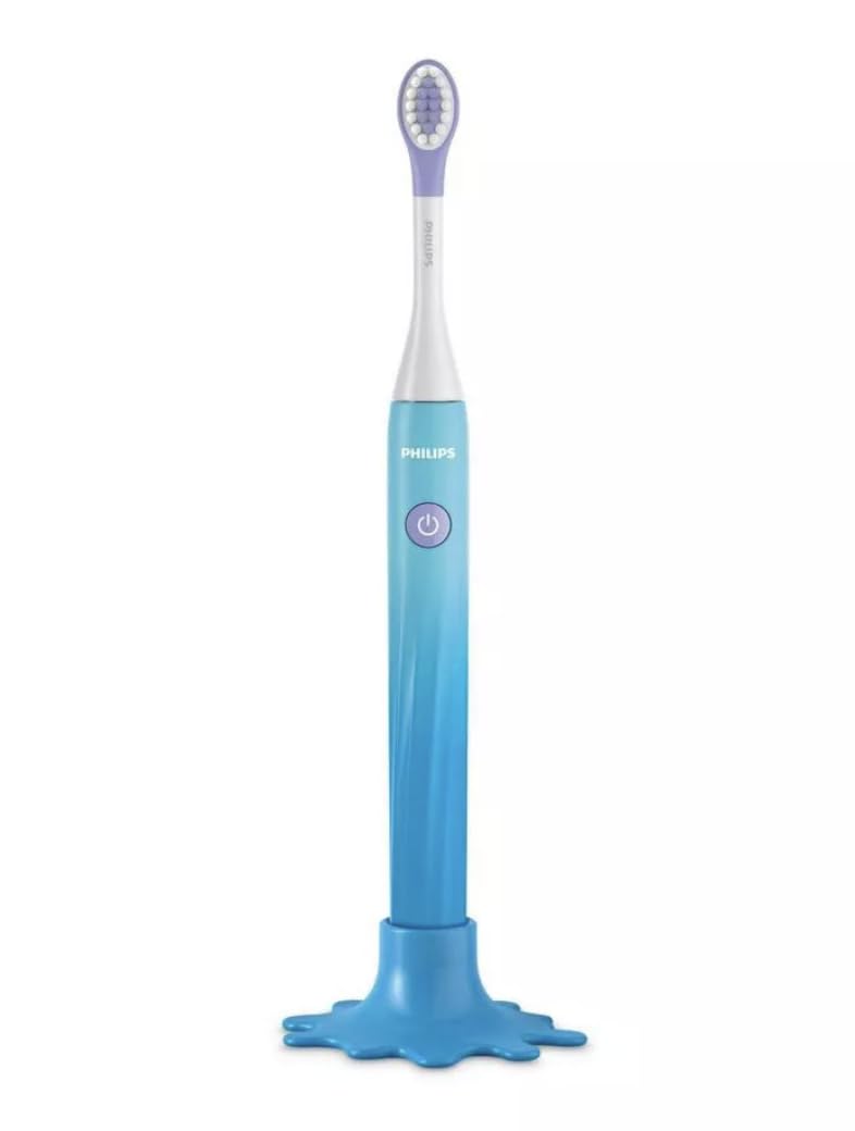 Philips One for Kids by Sonicare, Battery Toothbrush, for Kids Age 3+, with SmarTimer and QuadPacer for Thorough Clean, Lightweight and Colorful Handle, Quick Start Guide, Blue, Model HY1130/02