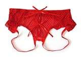 Trixx Intimates Women's Open Rear Crotchless Panty With Straps Red
