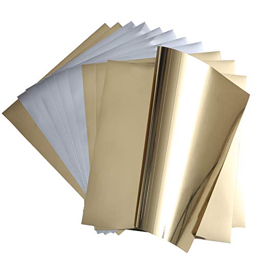 Stretchy Metallic Gold and Silver Foil HTV Heat Transfer Vinyl Sheets for T-Shirt 12