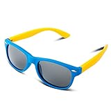 RIVBOS Rubber Kids Polarized Sunglasses with Strap Shades for Boys Girls Baby and Children RBK004
