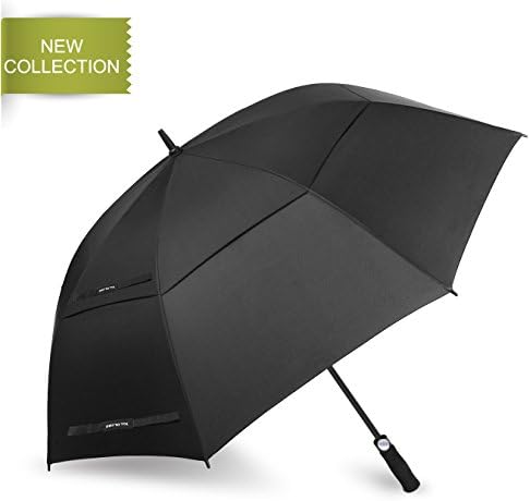 Automatic Open Golf Umbrella Windproof waterproof 62 Inch Extra Large Double Canopy Vented Umbrella