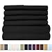 Full Size Bed Sheets - 6 Piece 1500 Supreme Collection Fine Brushed Microfiber Deep Pocket Full Sheet Set Bedding - 2 Extra Pillow Cases, Great Value, Full, Black