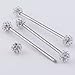 XIUFEN 1pc Stainless Steel Clear Czech Crystal Long Industrial Stud Barbell Ear Ring