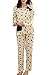 VENTELAN Women's Novelty Nighty Set Cute Bowknot Dogs Pajamas Pants Long Sleeve