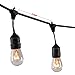 Sheoolor 48 Feet Outdoor String Lights Weatherproof Commercial Grade Outdoor Lights with 24 Hanging Sockets, Perfect for Patio Party Garden Porch Pergola Backyard Garden Cafe Lights, 28 Bulbs Included