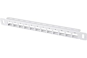 GeeekPi 10 inch 0.5U 12 Port Blank Keystone Patch Panel for DeskPi RackMate T0/T1/T2 Service Cabinet, Cable Management Panel 