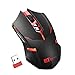 Pictek 2400DPI Adjustable Game Mice 2.4G Wireless Gaming Mouse with 7-Button,Quiet Button Design for Laptop Notebook PC Laptop Computer,Red