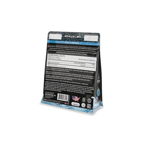 Pole Nutrition Creatine Gummies, Blue Raspberry Flavour, 5000mg, No Sugar Added, 60 Gummies