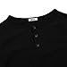 Kuulee MrWonder Men's Casual Slim Fit Raglan Baseball 3/4 Sleeve 3 Button Henley T-Shirts Black XL