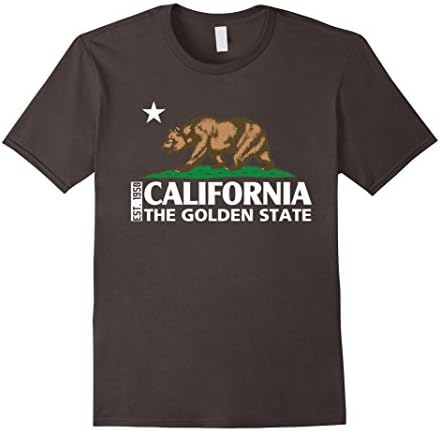 Mens California Bear Est 1850 The Golden State T-Shirt Medium Asphalt