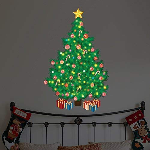 Christmas Decorations Wall Stickers Magical Traditional Christmas Tree Wall Murals Decals Living Room Children Nursery School Restaurant Cafe Hotel Home Décor
