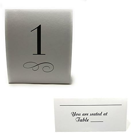 Guest Table Seating Bundle with 100 Seating Table Cards and Table Number Cards, numbers 1-24