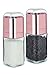 Salt and Pepper Grinder Set - Elegant Square Glass Design with Rose Gold Top - Two Spice Mills with Adjustable Coarseness