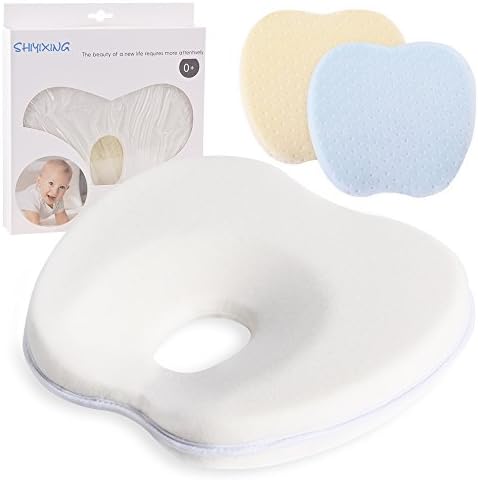 SHIYIXING Baby Pillow for Prevention and Correction of Flat Head Syndrome- 2 Velvet Pillowcases，Prevent Plagiocephaly for Infants (Apple Shape)